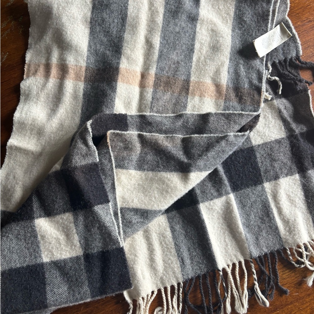Plaid Fringe Scarf